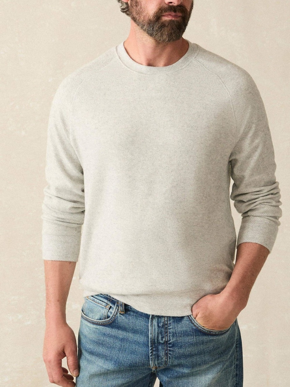 Faherty Legend Sweater Crew Gray